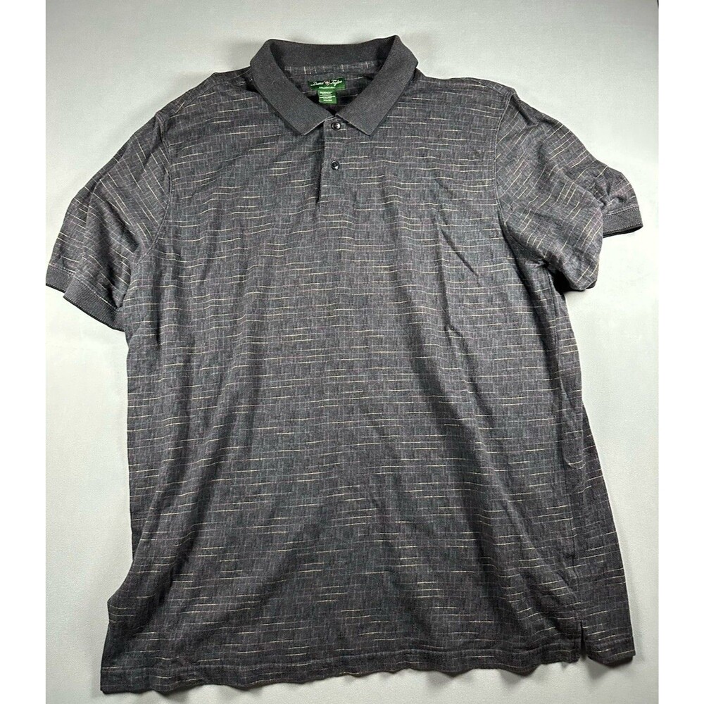 David Taylor Polo Shirt Mens XXL Charcoal Windowpane Grid Lesotho